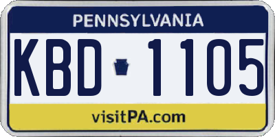 PA license plate KBD1105