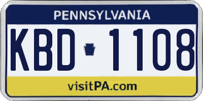 PA license plate KBD1108