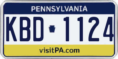 PA license plate KBD1124
