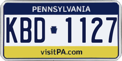 PA license plate KBD1127