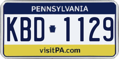 PA license plate KBD1129