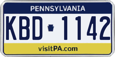 PA license plate KBD1142