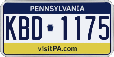 PA license plate KBD1175