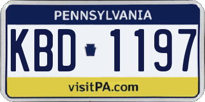 PA license plate KBD1197