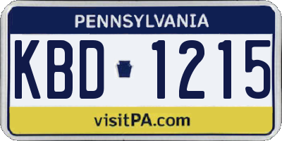PA license plate KBD1215