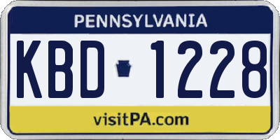 PA license plate KBD1228