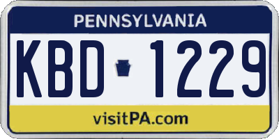 PA license plate KBD1229