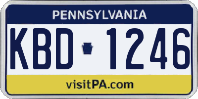 PA license plate KBD1246