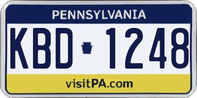 PA license plate KBD1248