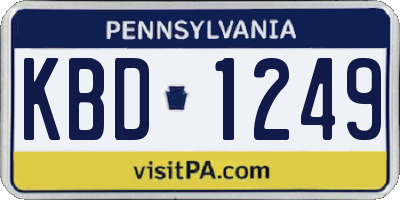 PA license plate KBD1249