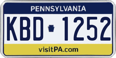 PA license plate KBD1252