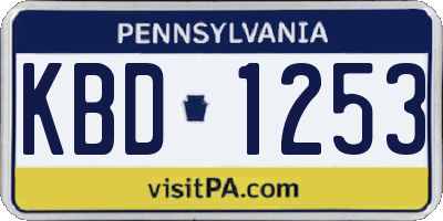 PA license plate KBD1253