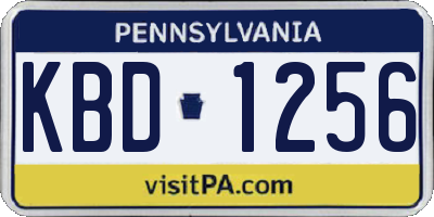 PA license plate KBD1256