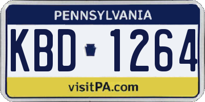 PA license plate KBD1264