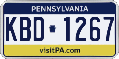 PA license plate KBD1267