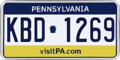 PA license plate KBD1269