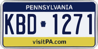 PA license plate KBD1271