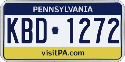PA license plate KBD1272