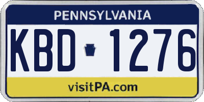 PA license plate KBD1276