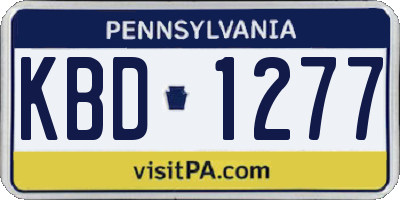 PA license plate KBD1277