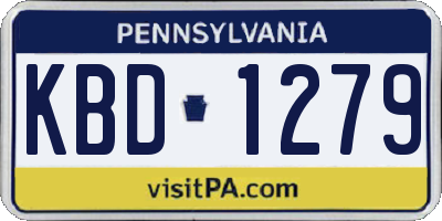 PA license plate KBD1279