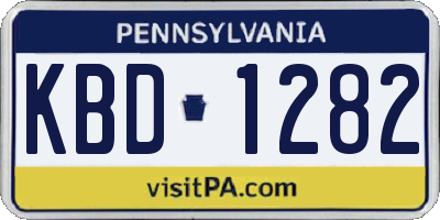 PA license plate KBD1282