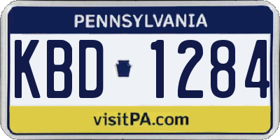 PA license plate KBD1284