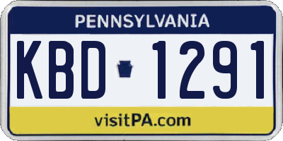 PA license plate KBD1291