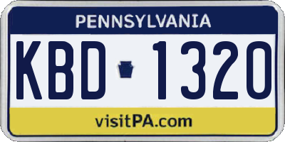 PA license plate KBD1320