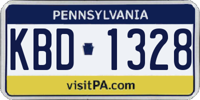 PA license plate KBD1328