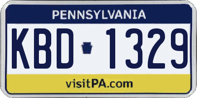 PA license plate KBD1329