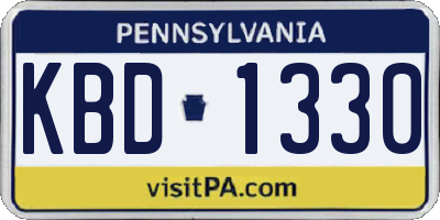 PA license plate KBD1330