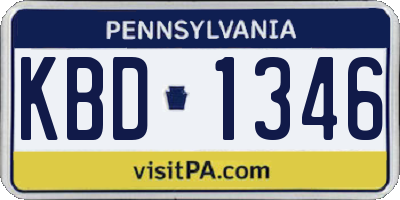 PA license plate KBD1346