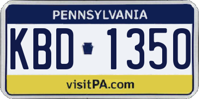 PA license plate KBD1350