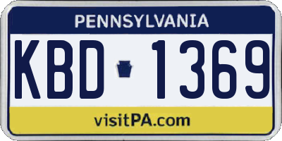 PA license plate KBD1369