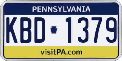 PA license plate KBD1379