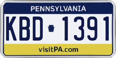 PA license plate KBD1391