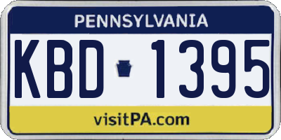 PA license plate KBD1395