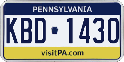 PA license plate KBD1430