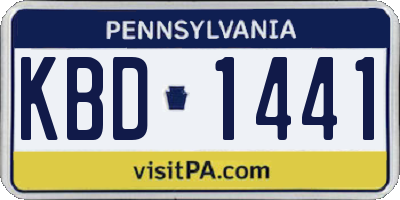 PA license plate KBD1441