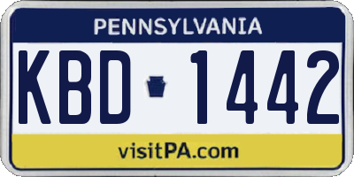 PA license plate KBD1442