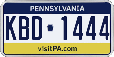 PA license plate KBD1444