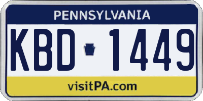 PA license plate KBD1449