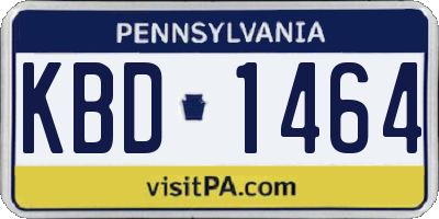 PA license plate KBD1464