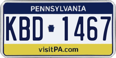 PA license plate KBD1467