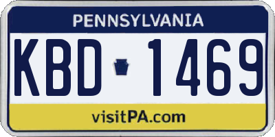 PA license plate KBD1469