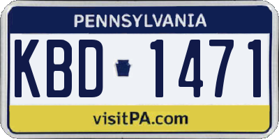 PA license plate KBD1471