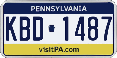PA license plate KBD1487