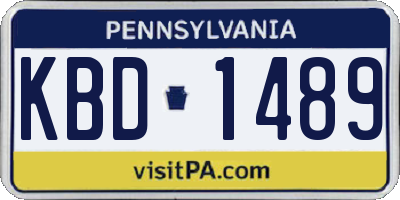 PA license plate KBD1489