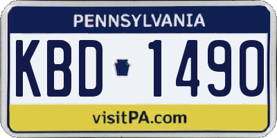 PA license plate KBD1490